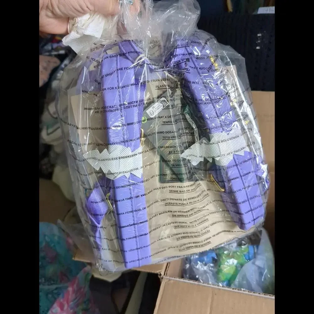 LoungeFly Disney Princess Dress Print White Purple Mini Backpack AOP Exclusive - Picture 7 of 7